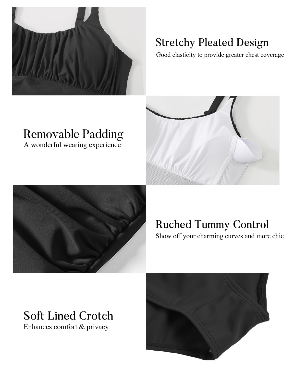 Badeanzug Damen Bauchweg Einteiliger Strandmode Hoch Taillierte Monokini Badeanzüge für Frauen Bademode Swimsuit