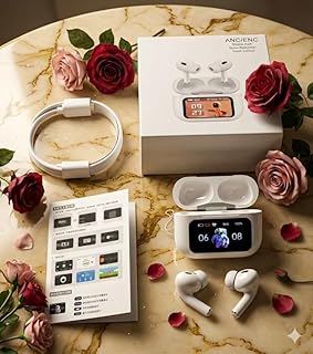XORQO TECH Wireless Earbuds White | Bluetooth 5.3 Earbuds with Deep Bass, Noise Reduction Mic | Touch Control, Long Batter Price In India