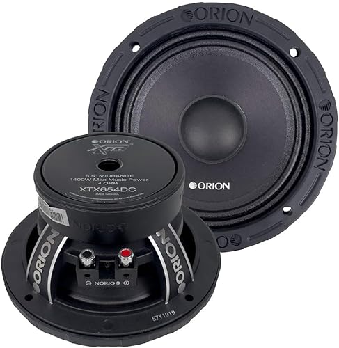 Orion XTR XTX654DC - Altavoces con tapa antipolvo de alta eficiencia de 6.5 pulgadas, potencia máxima de 1400 W, 350 W RMS, 4 ohmios, bobina de voz