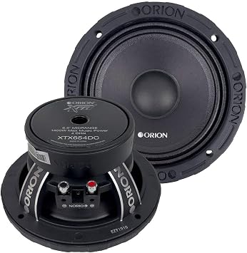ORION XTR XTX654DC High Efficiency 6.5 Mid-Range Dust Cap Loudspeakers, 1400W Max Power, 350W RMS, 4 Ohm, 1.5 Voice Coil - Pro Car Audio Stereo, Midrange Speakers (Pair)