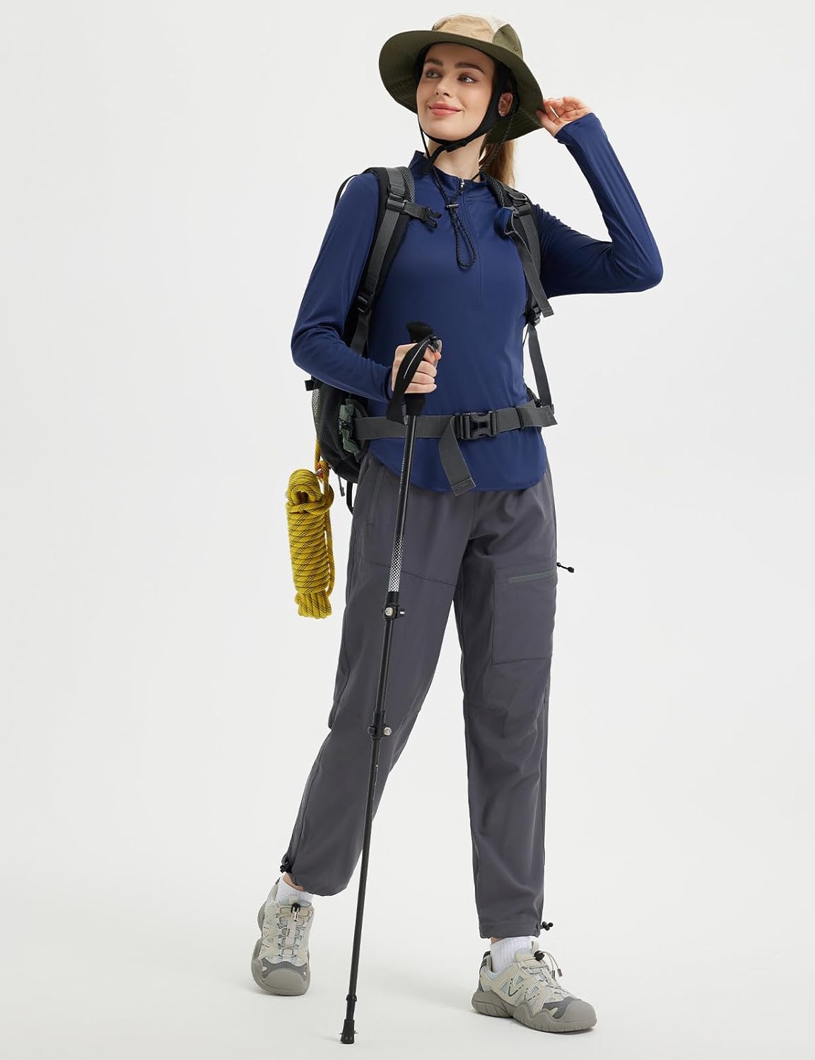 baleaf Women's Sun Shirts UPF50+ Half Zip Shirt Rash Guard Long Sleeves SPF Lightweight Clothing UV Protection Hiking Top - Image 6