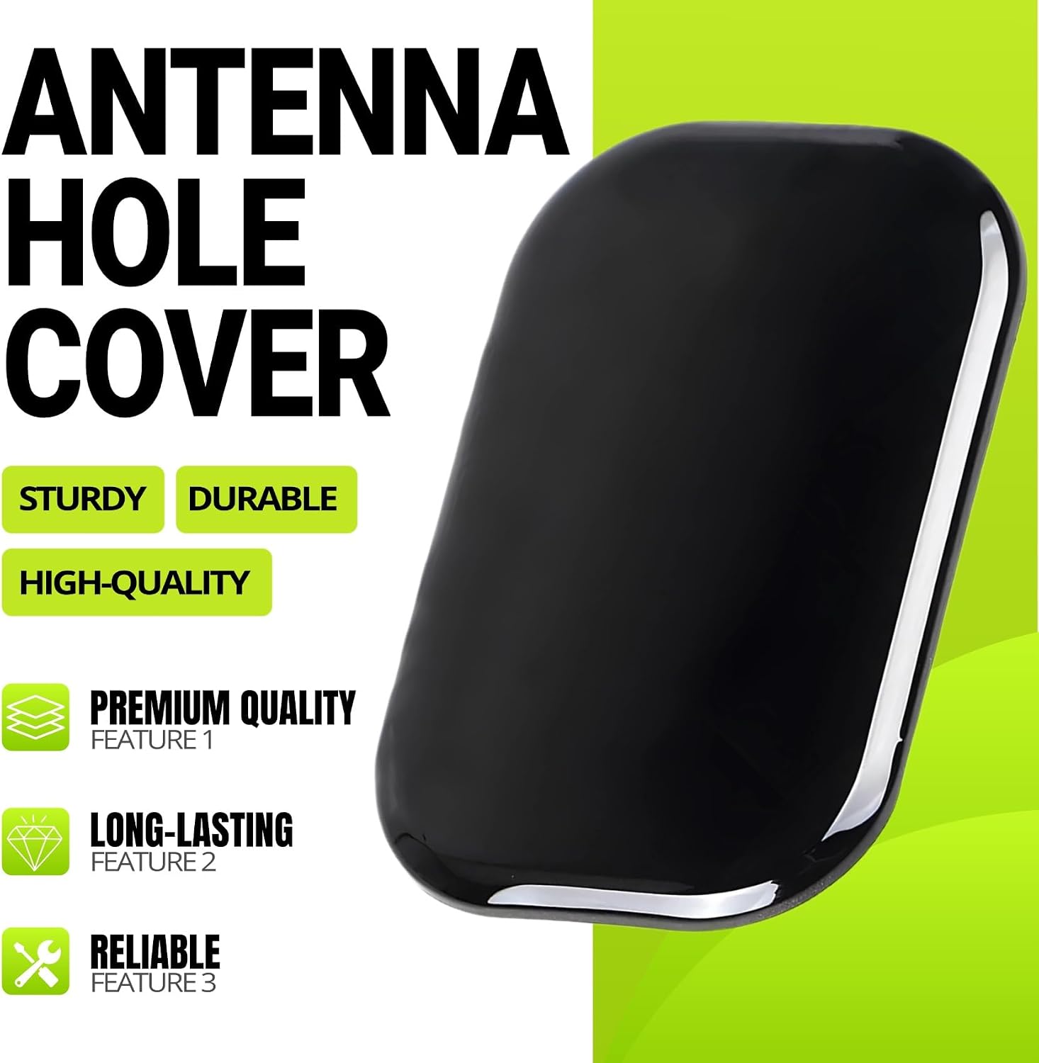 Black Motorcycle Antenna Hole Cover for Harley Touring Street Glide FLHX 2006-2023, Road Glide FLTRI 2010-2023, Road King Special 2017-2023（Front-to-Front）