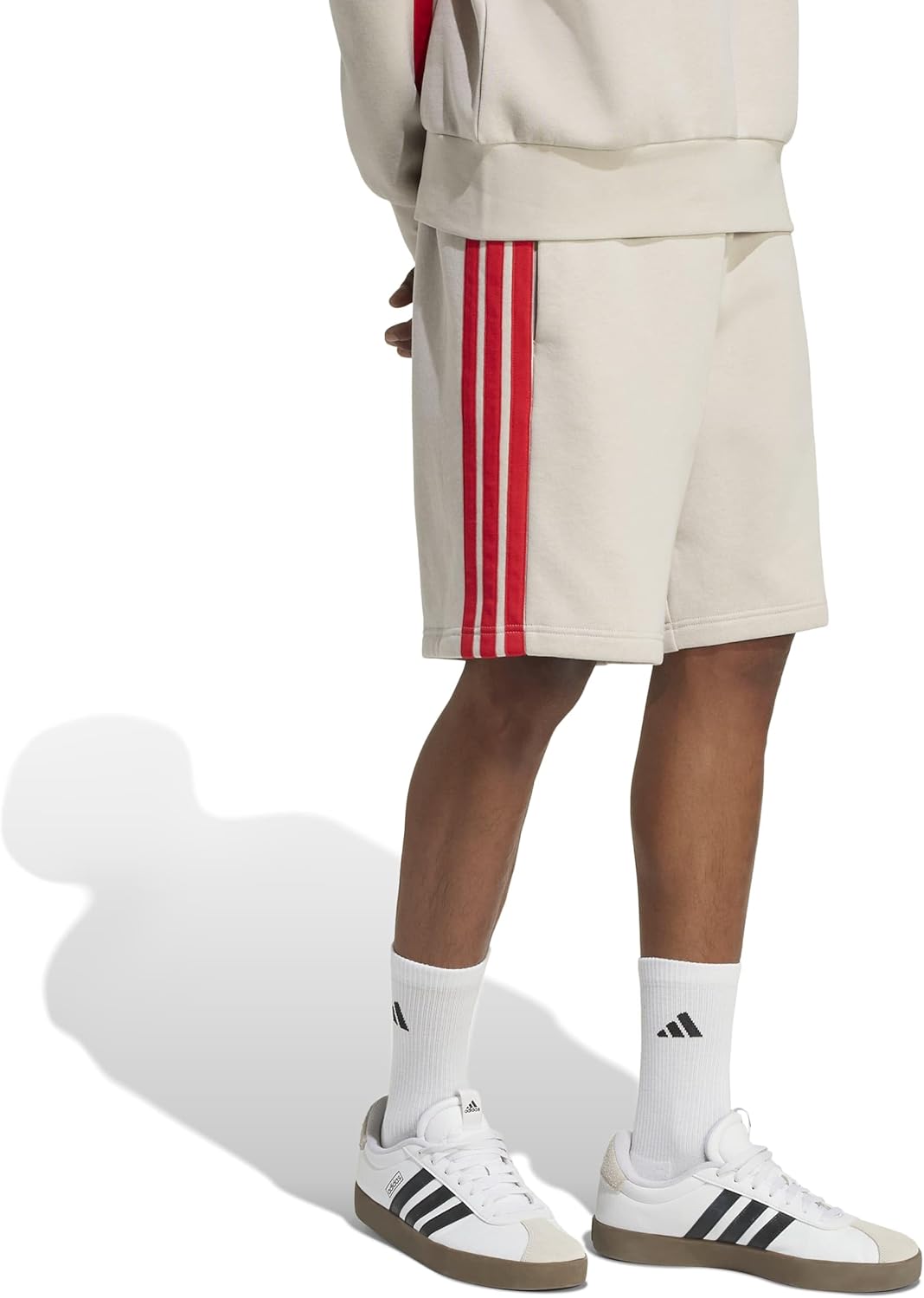 adidas Mens Essentials 3-Stripes Fleece 9-inch Shorts