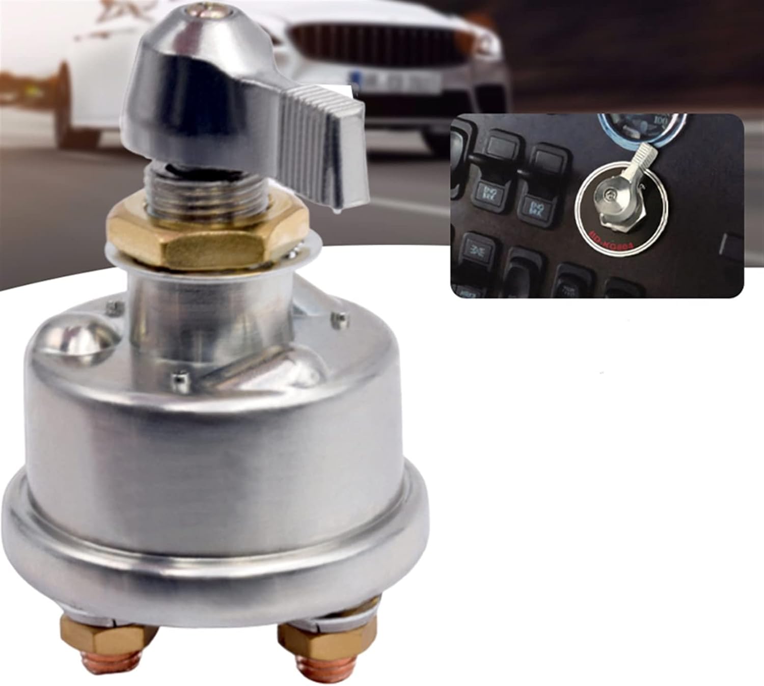 HALONE 1Pcs Car Battery Switch Isolator Disconnect Cut Off Kill Main Switch 12V 24V DC Vehicle Master Power Switch (Color : 1)