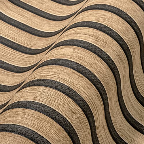 A.S. Création Wallpaper Wood Panels - Brown, Beige - Striped Wood Wallpaper 395.99in x 20.87in Made in Germany - 391091 by A.S. Création - Image 5