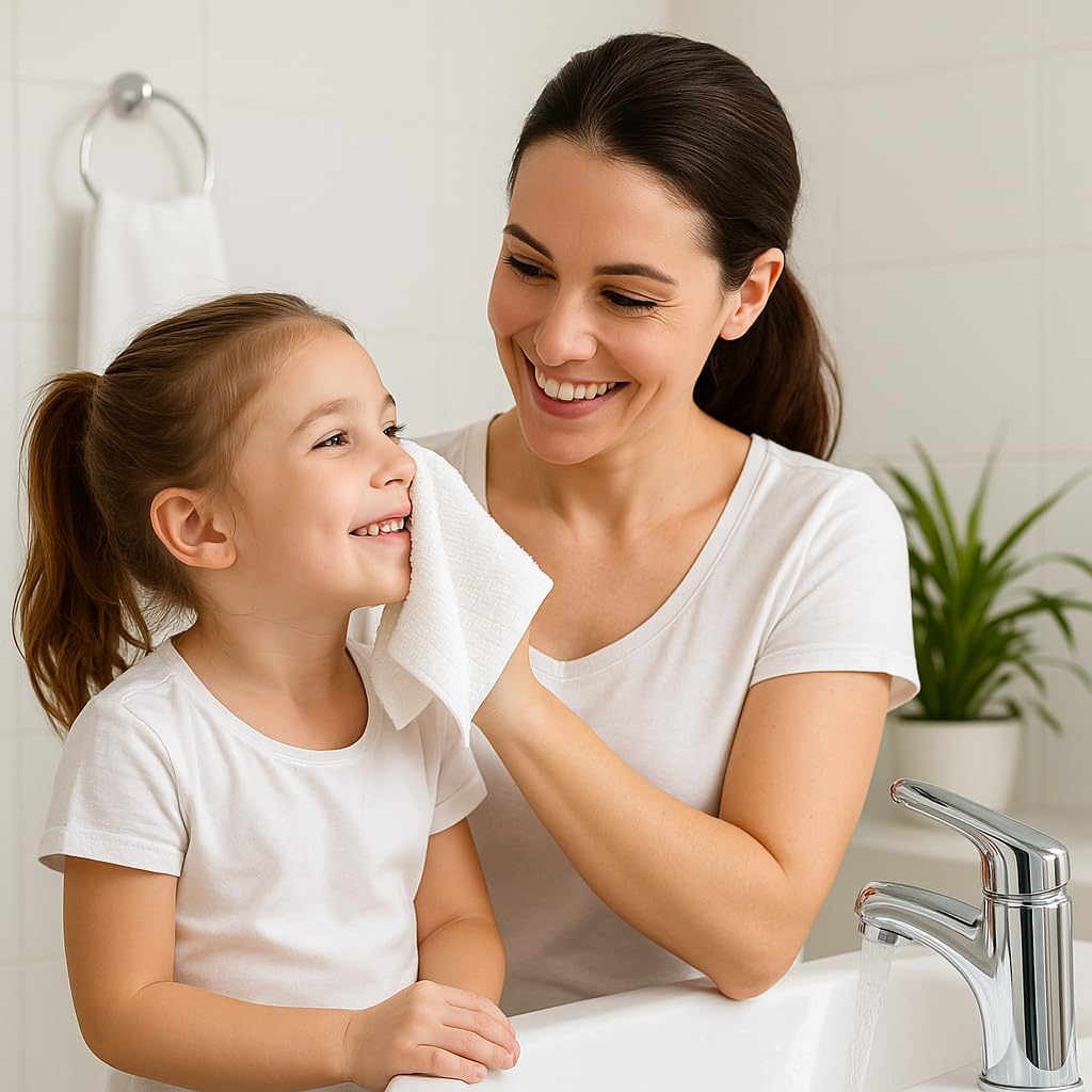 Luxurious Wash Cloths for Showering [13x13] - Thick, Soft, 100% Cotton Washcloths [Pack of 12] Absorbent Face Towels for Bathroom, Gym, and Spa Ideal for Daily Skincare (Teal)