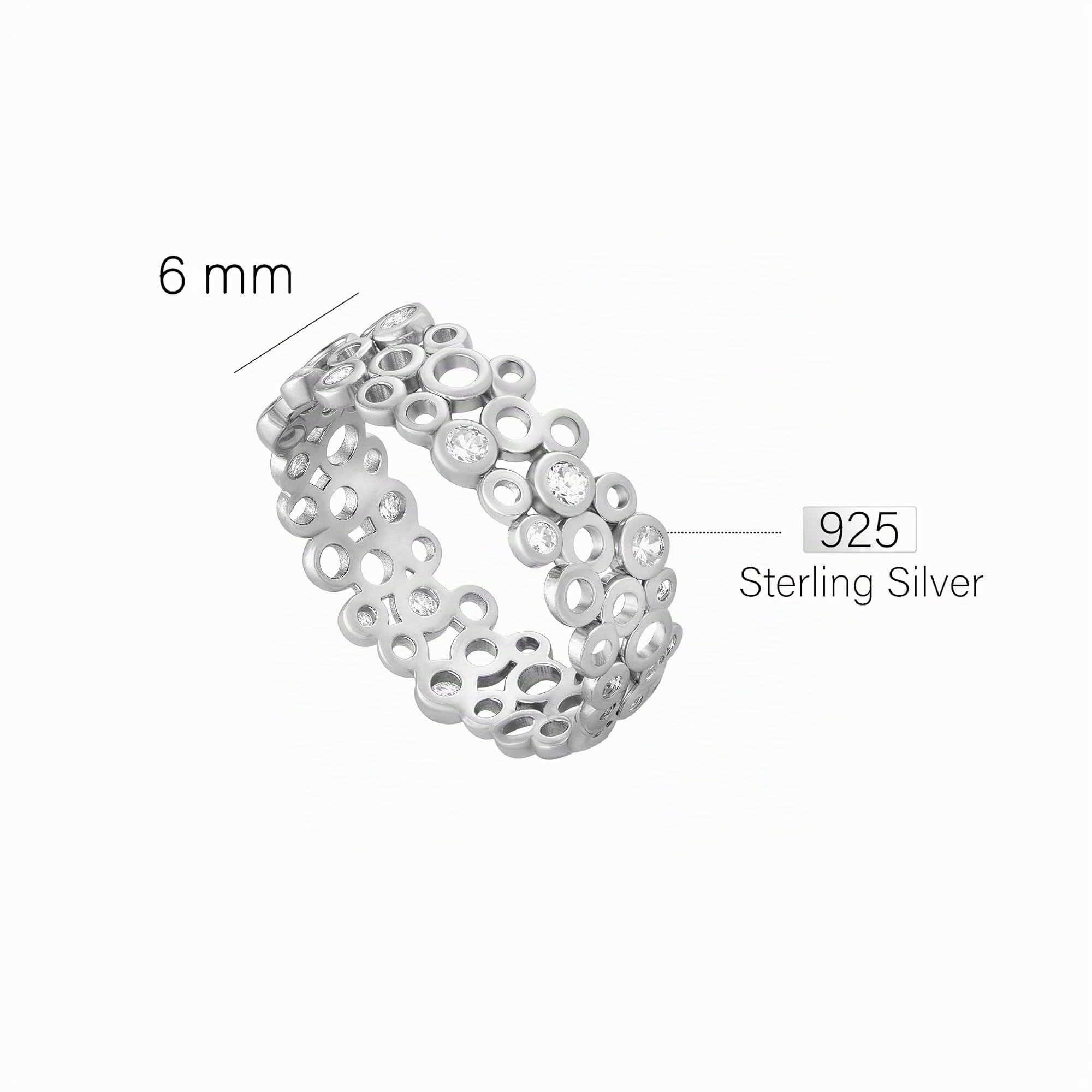 Sofia Milani - Damen Ring 925 Silber - mit Zirkonia Steinen - Ornament Kreise Ring - 10086