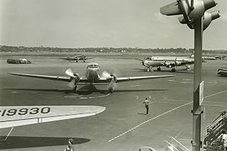 Retro Airplanes on Airport Runway B&W Photo Photograph Cool Wall Art Print Poster 36x24