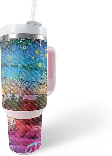 Miniatura 6 de MightySkins - Skin de fibra de carbono compatible con Stanley The Quencher H2.0 FlowState vaso de 40 onzas  Béisbol con azulejos  Acabado de fibra