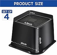 Vista 5 de MixDora Elevadores de cama resistentes de 4 pulgadas, elevadores de muebles en forma de L, elevador de silla elevador para sofás, sofás