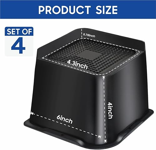 Miniatura 5 de Elevadores de cama resistentes de 4 pulgadas, elevadores de muebles en forma de L, elevador de silla elevador para sofás, sofás, escritorios, juego