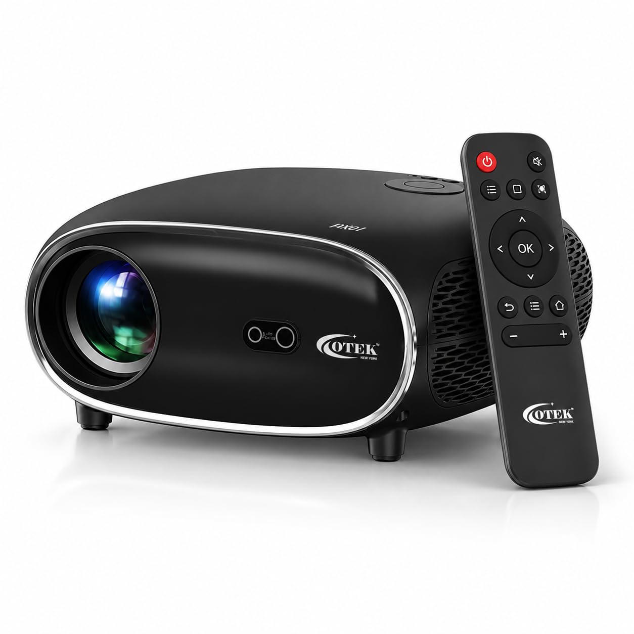 OTEK Play Smart Home Projector | 1080P FHD with 4K Support | 7500 Lumens | 250" Display | Android 13 | Auto Focus & Keystone | 2GB RAM + 32GB ROM | 5W Speakers | Best Projector for Home Theater, Black-image-26
