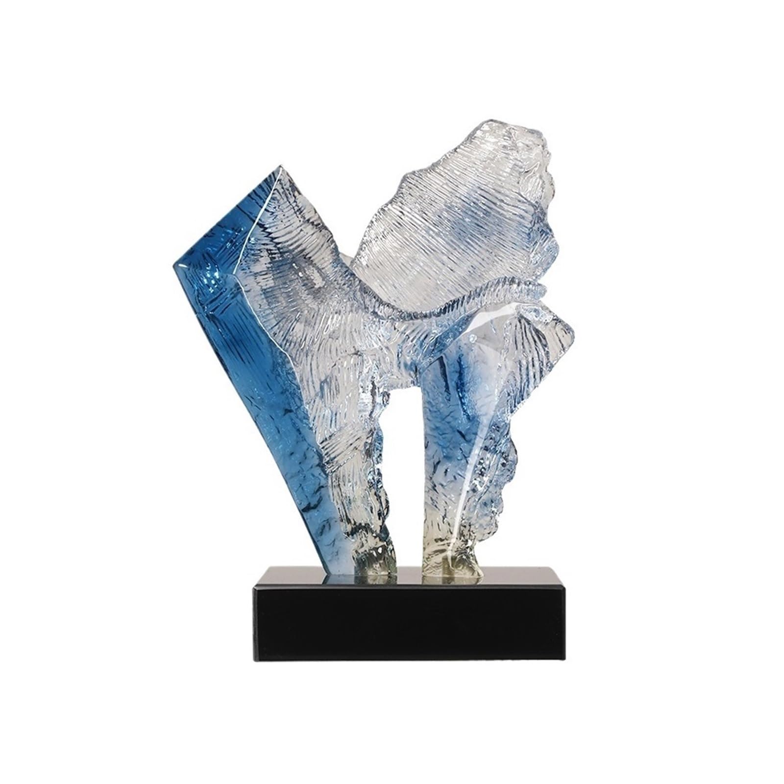 zhuyanbo007 Desk Statue, Transparent Resin Entryway Decorative Art Pieces Living Room Abstract Sculpture(Blue)