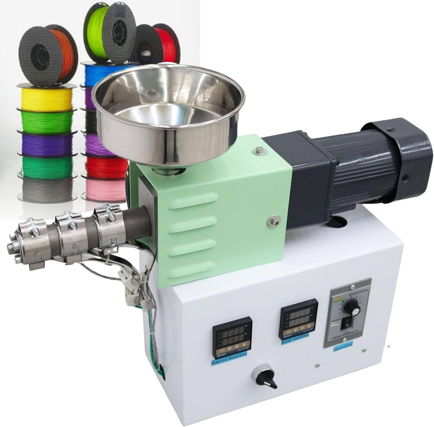 WYBYYDS Benchtop Filament Extruder Machine Make Your Own 1.75mm 3D Printer Filament from Raw Pellets or Recycled Prints, Supports PEEK/ABS/PLA/PETG/TPU