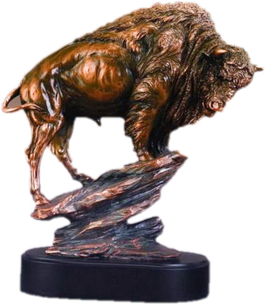 Small Bronze Animal Buffalo Statue Art.