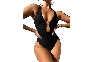 Sleek and Affordable: Women's Twist Back One-Piece Swimsuit in Chic Black