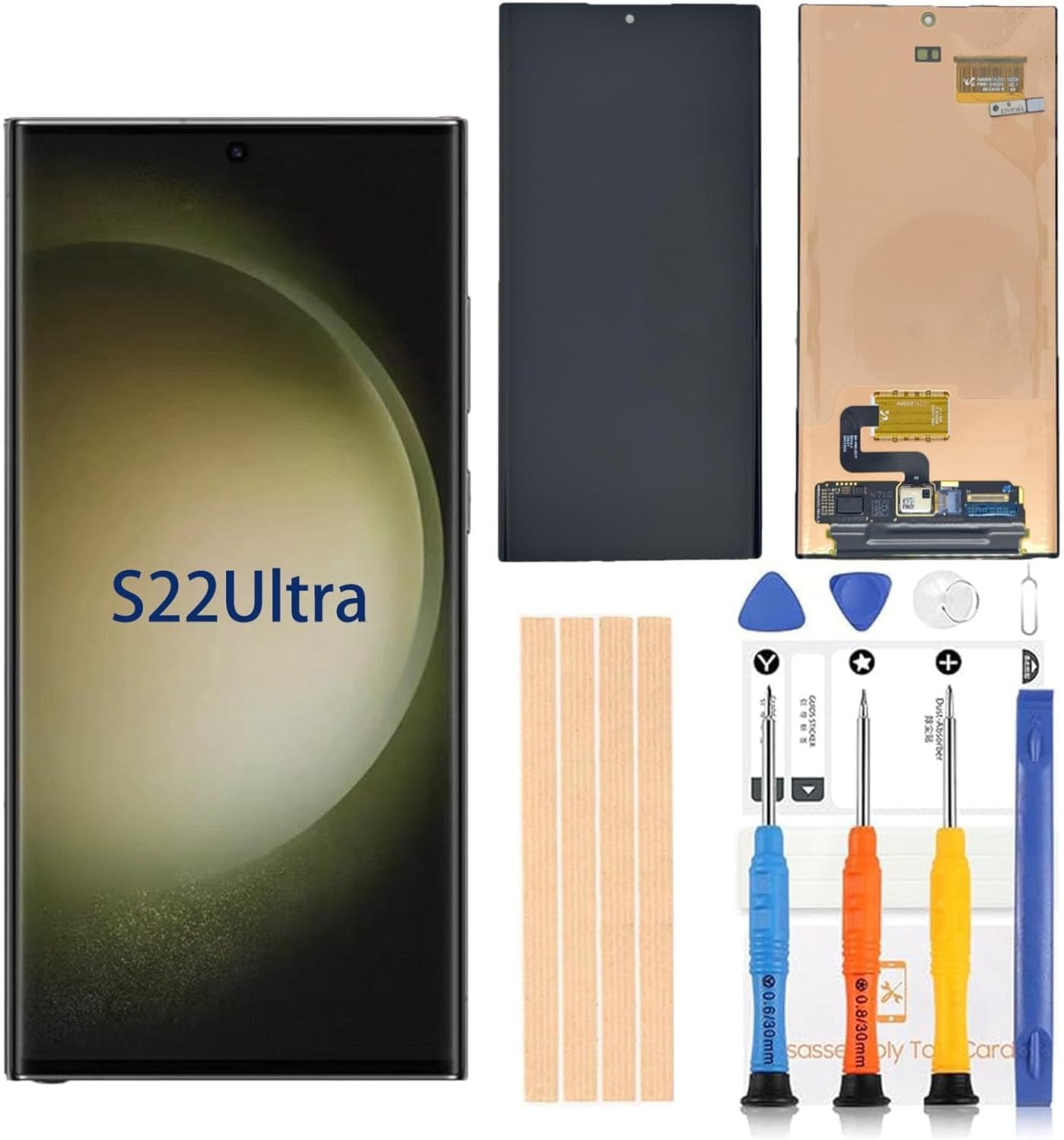 Soft LTPO AMOLED for Samsung Galaxy S22 Ultra Screen Replacement, 6.81 Inch 120Hz Dynamic AMOLED 2X Display, Touch Digitizer, Protective Film