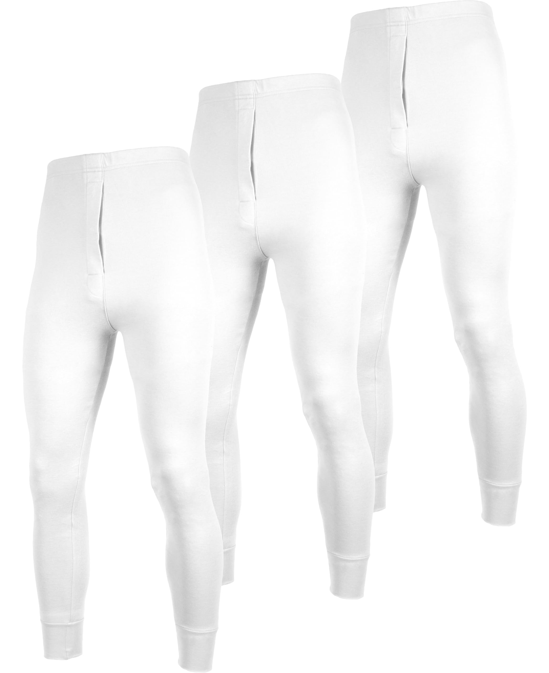 Andrew ScottMen's 3 Pack Premium Cotton Base Layer Long Thermal Underwear Pants