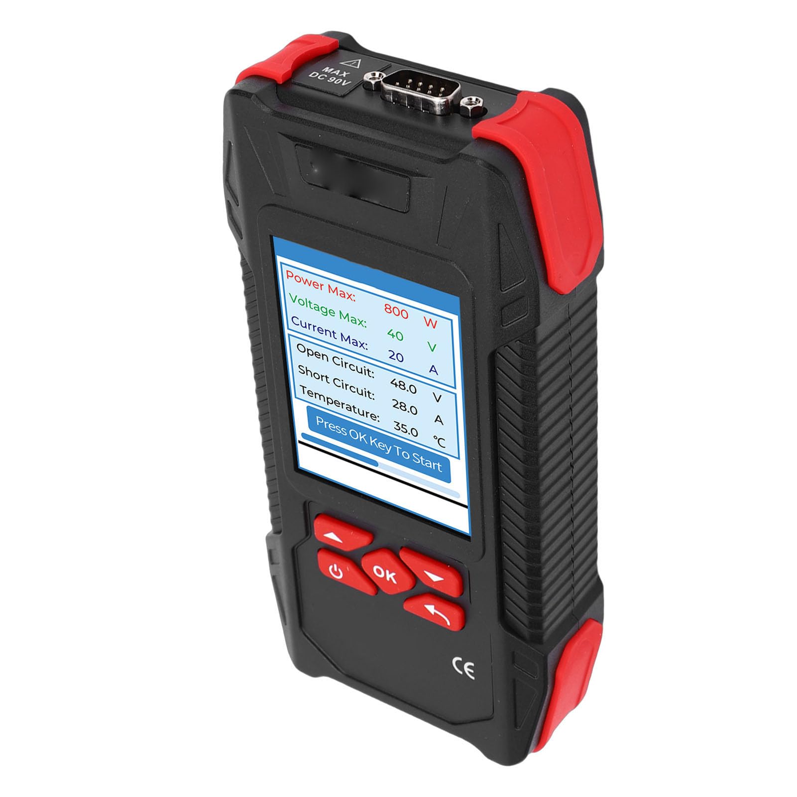 SIXRUN Miernik MPPT Obudowa TPR Tester Paneli Słonecznych 2000 W 3 do 90 V 40 A z 1000 Punktami Próbkowania Podświetlany Wyświetlacz LCD dla Instalatorów Fotowoltaiki Testowanie i Konserwacja W