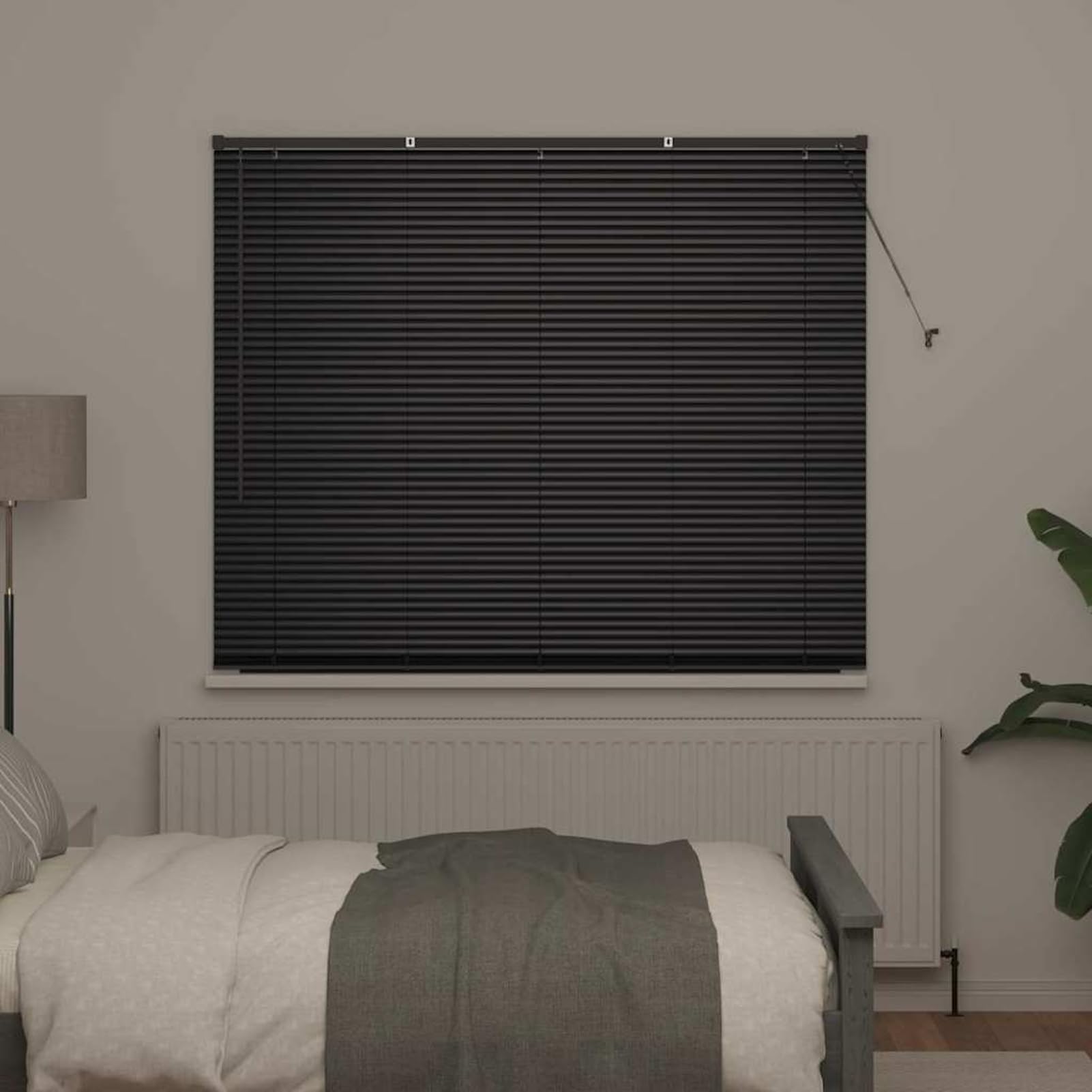 Gecheer Tenda per Finestra con Tende Altro Nero 160 x 175 cm AlluminioTende Moderne