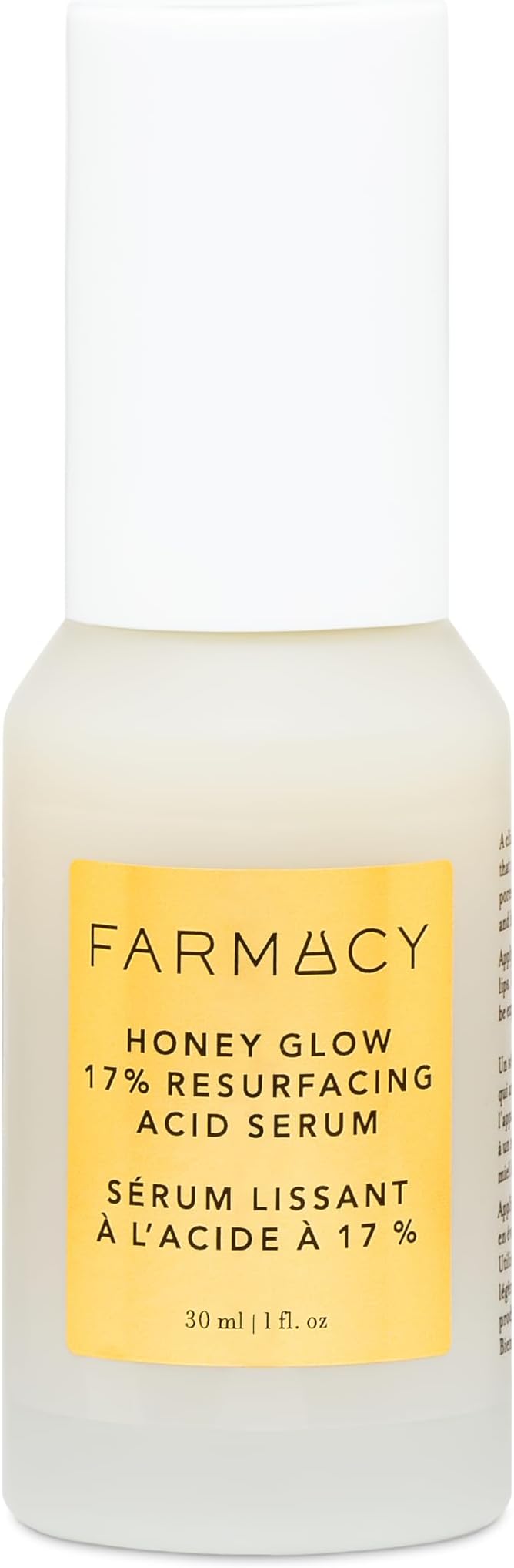 Farmacy Face Exfoliator Serum - Honey Glow 17% AHA + BHA Liquid Exfoliant & Salicylic Acid Serum - Resurfacing Skin Care for Reduced Pores + Texture - Hydrates Skin for an Overall Glow (30ml)