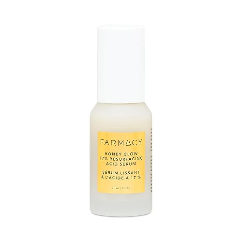Farmacy Honey Glow 17% AHA & BHA Resurfacing Night Serum - Facial Serum with Hyaluronic Acid - Reduces Fine Lines & Pores (1 Fl. Oz.)