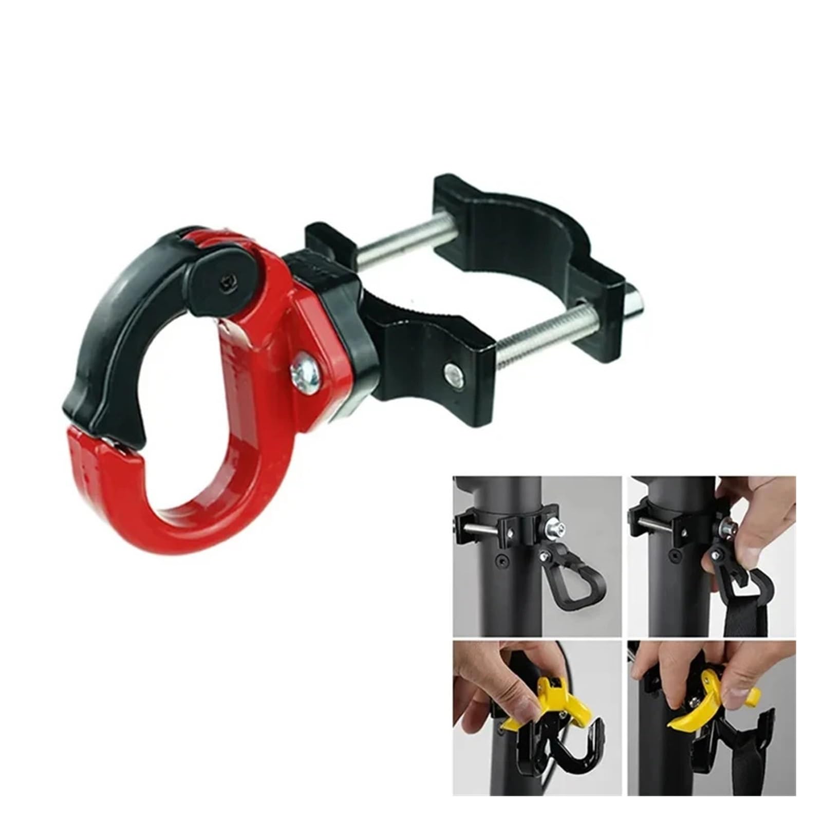 Gancio For Appendere Monopattino Elettrico, Adatto For Ninebot, MAX G30 Gadget Con For Artiglio gancio per palo monopattino elettrico(Double hook red)