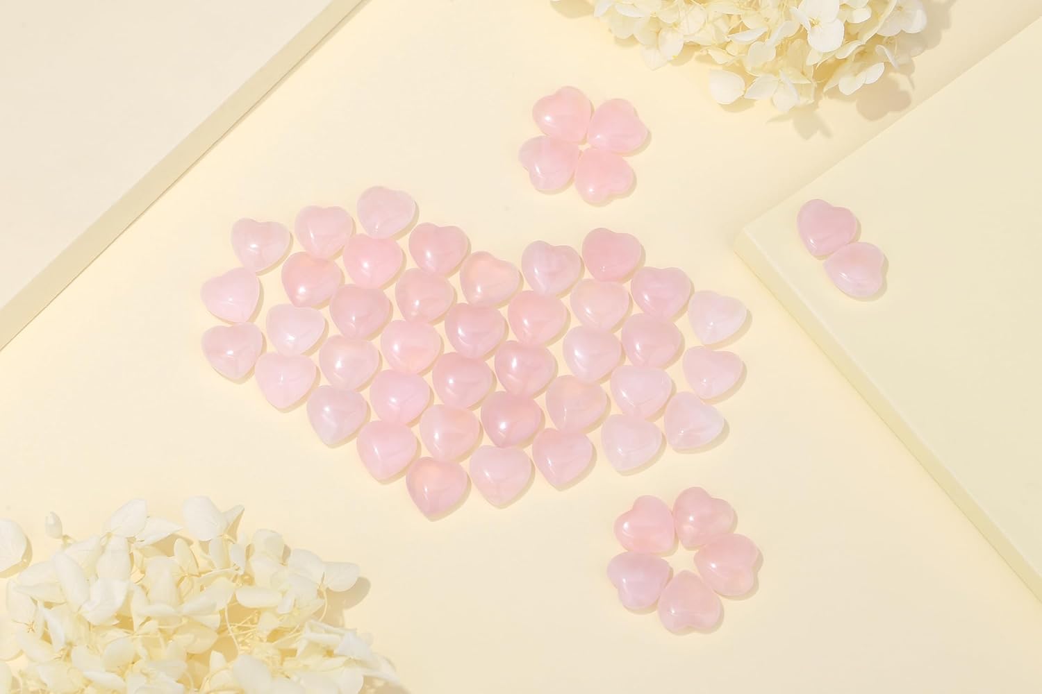 YATOJUZI 20PCS Rose Quartz Crystals Heart Natural Crystals and Healing Stones Pink Rose Quartz Hearts Stones Mini Pocket Reiki Gemstones Bulk Wholesale Valentines Day Gifts for Women - Image 5