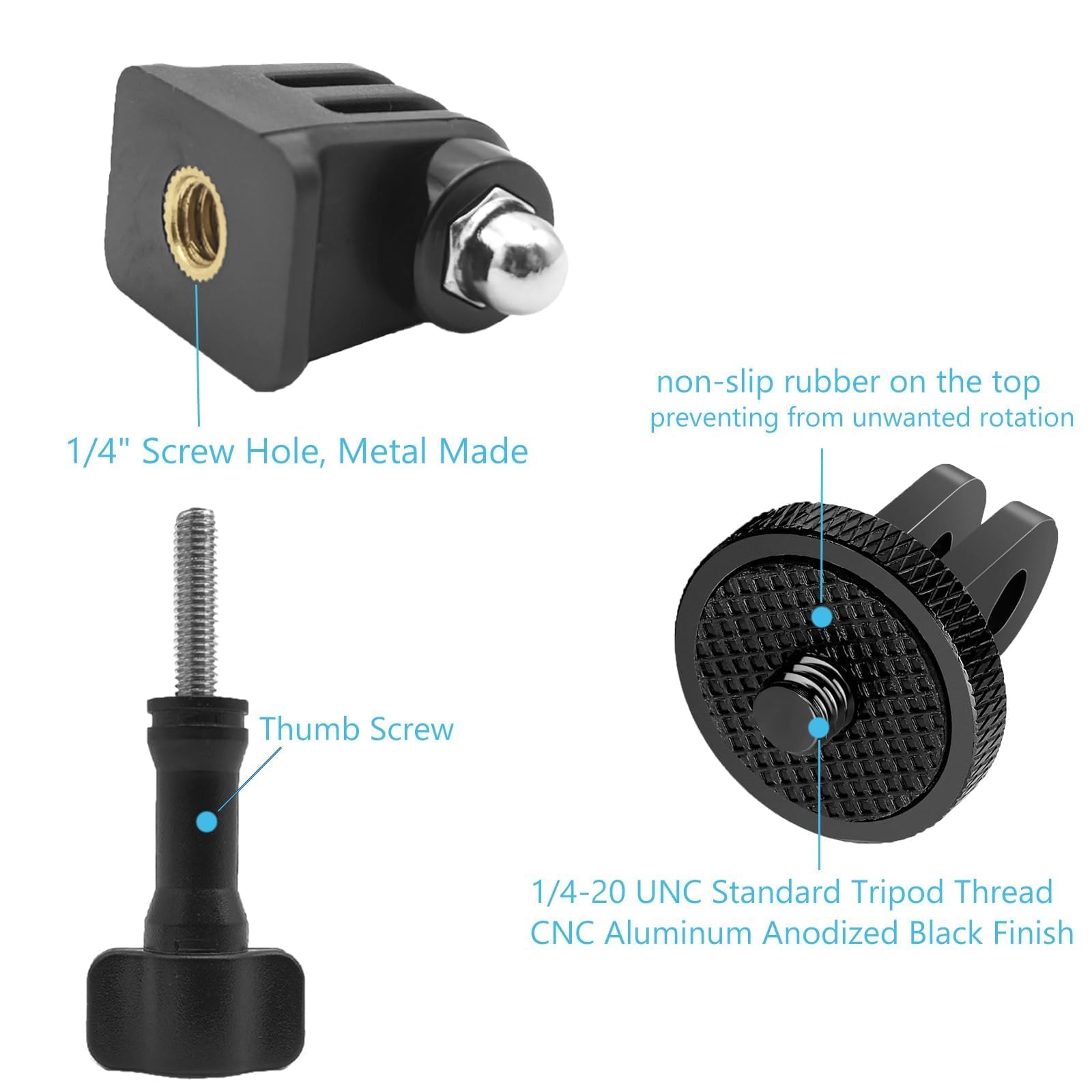 Statyw Adater do Gopro, aluminiowy statyw uchwyt adapter 1/4" | uchwyt kamery uchwyt statywu adapter do lustrzanki sportowej