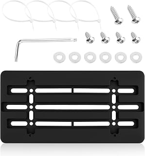 No Drill Front License Plate Bracket,Shock-Absorbing Front License Plate Mount Kit with Screws,Universal Fronts Licenses Plates Holder Car Accessories for Cars,Trucks,SUVs