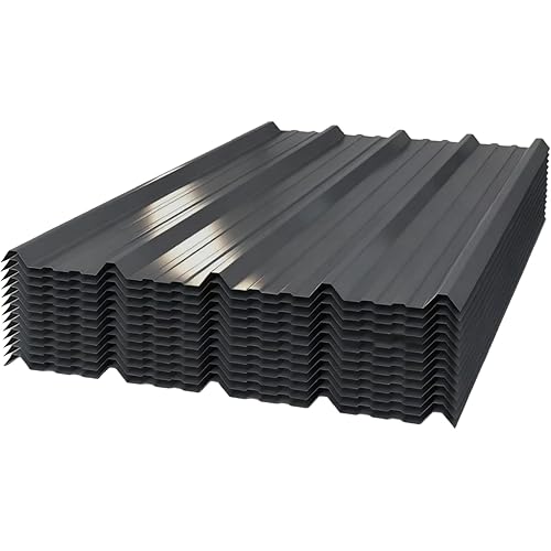 Extra-Wide Coverage Metal Roof Panels (62"x33") Corrugated Galvanized Steel with Screws Waterproof for Warehouse Industrial Shed Garage Patio Roofing 8 Pcs Gray