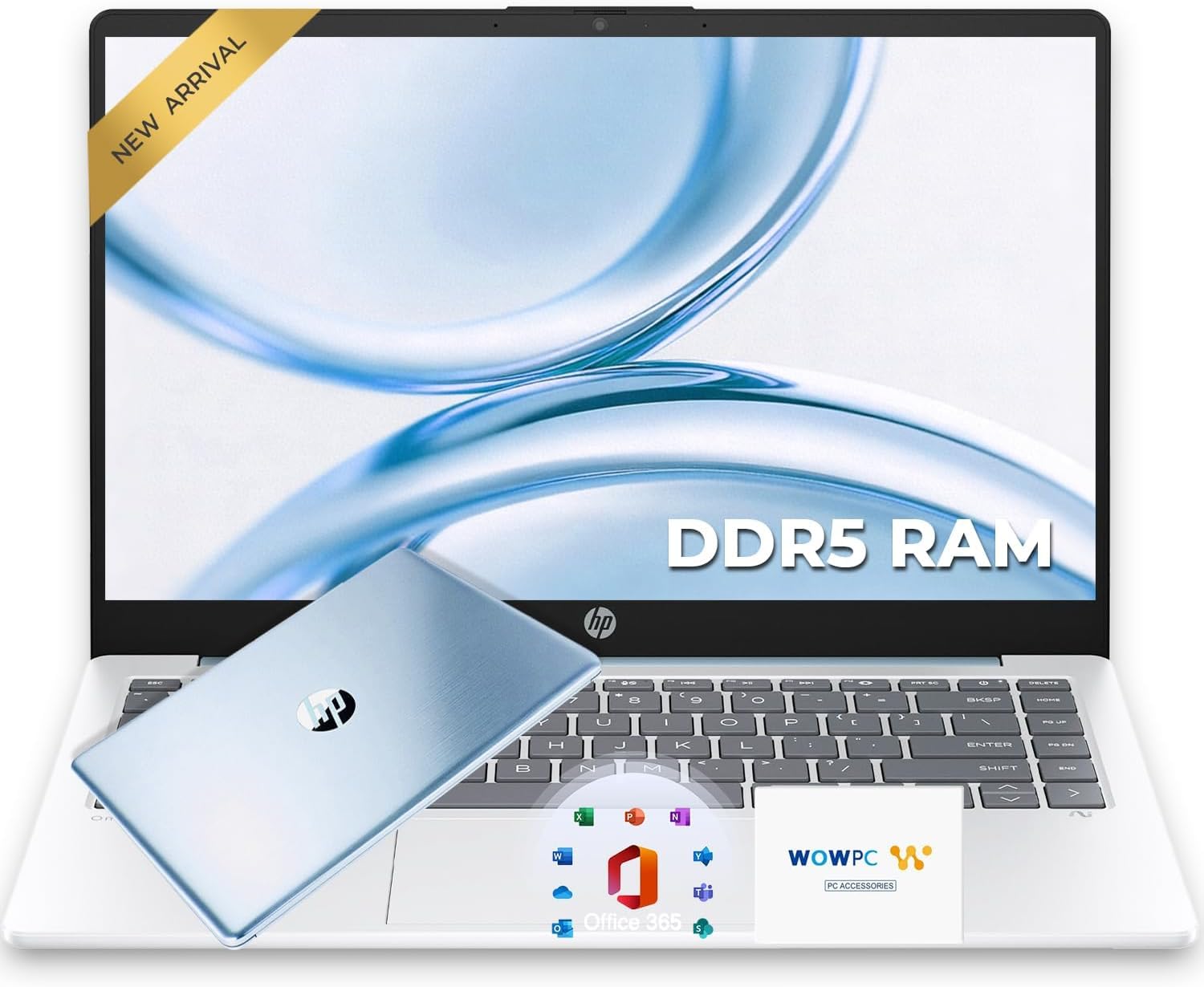 HP Essential Laptop Computer • 2026 Edition • AMD High Performance Processor • 128GB SSD + 1TB Cloud Storage • Thin & Portable • Fast Response • Windows11 with Microsoft 365