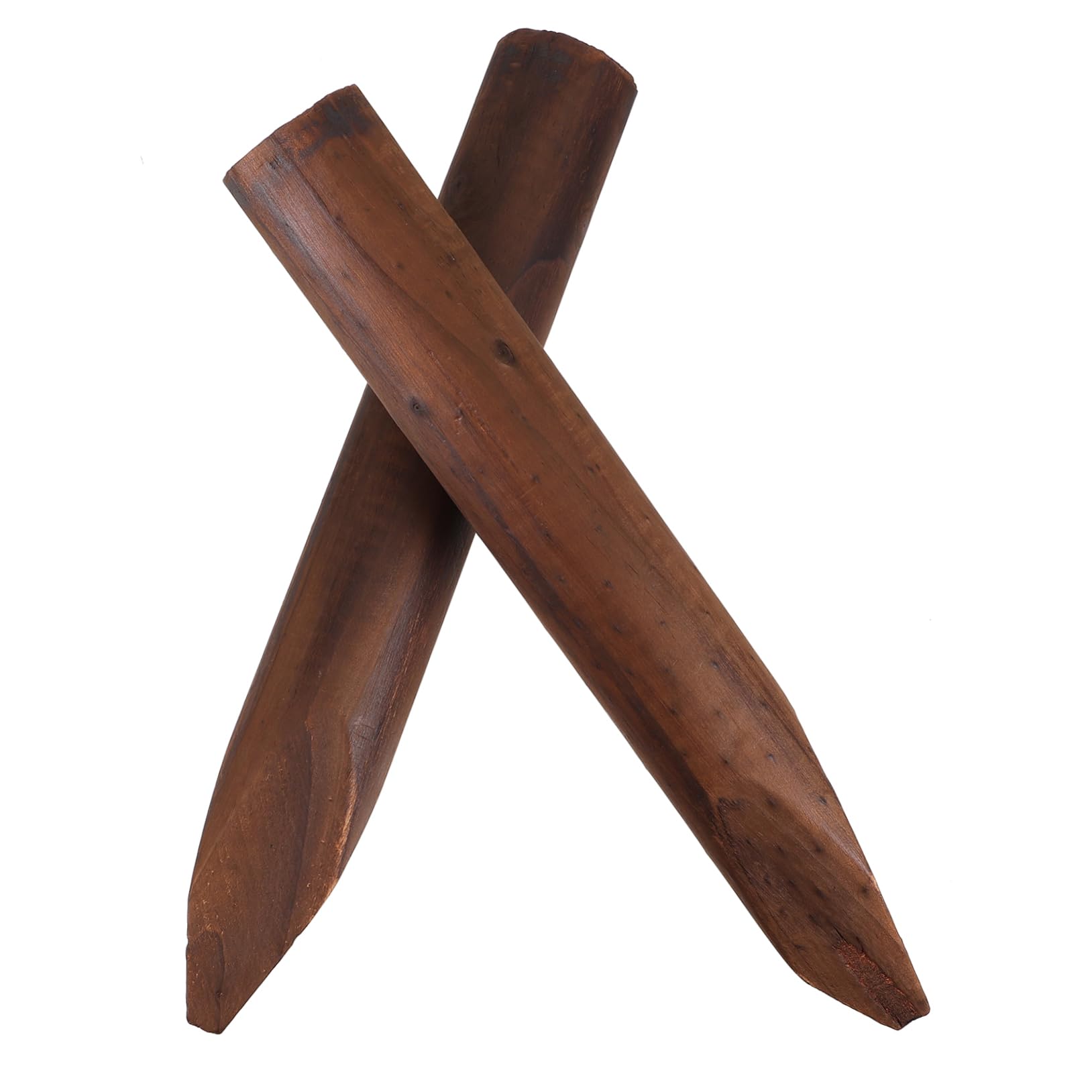 Abaodam Lot de 2 Piquets de Clôture en Bois Marron pour Jardin, Tuteurs Robustes pour Plantes et Petits Arbres, Chemins et Expositions