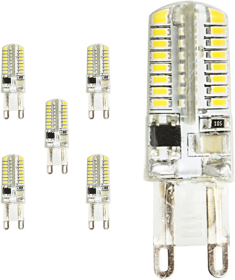 5 Pack Warm White 3W Crystal Led Bulbs 64 SMD 3014 Silicone Bady Material High Lumen 290~320LM AC200-240V [Energy Class A]