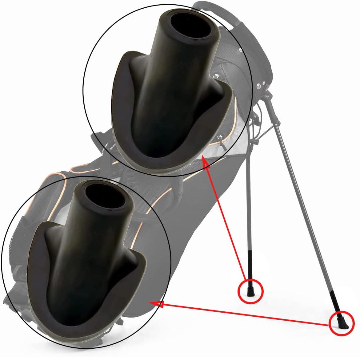 Stabilize Your Golf Bag Stand with Durable Rubber Replacement Feet - Essential Golf Accessories