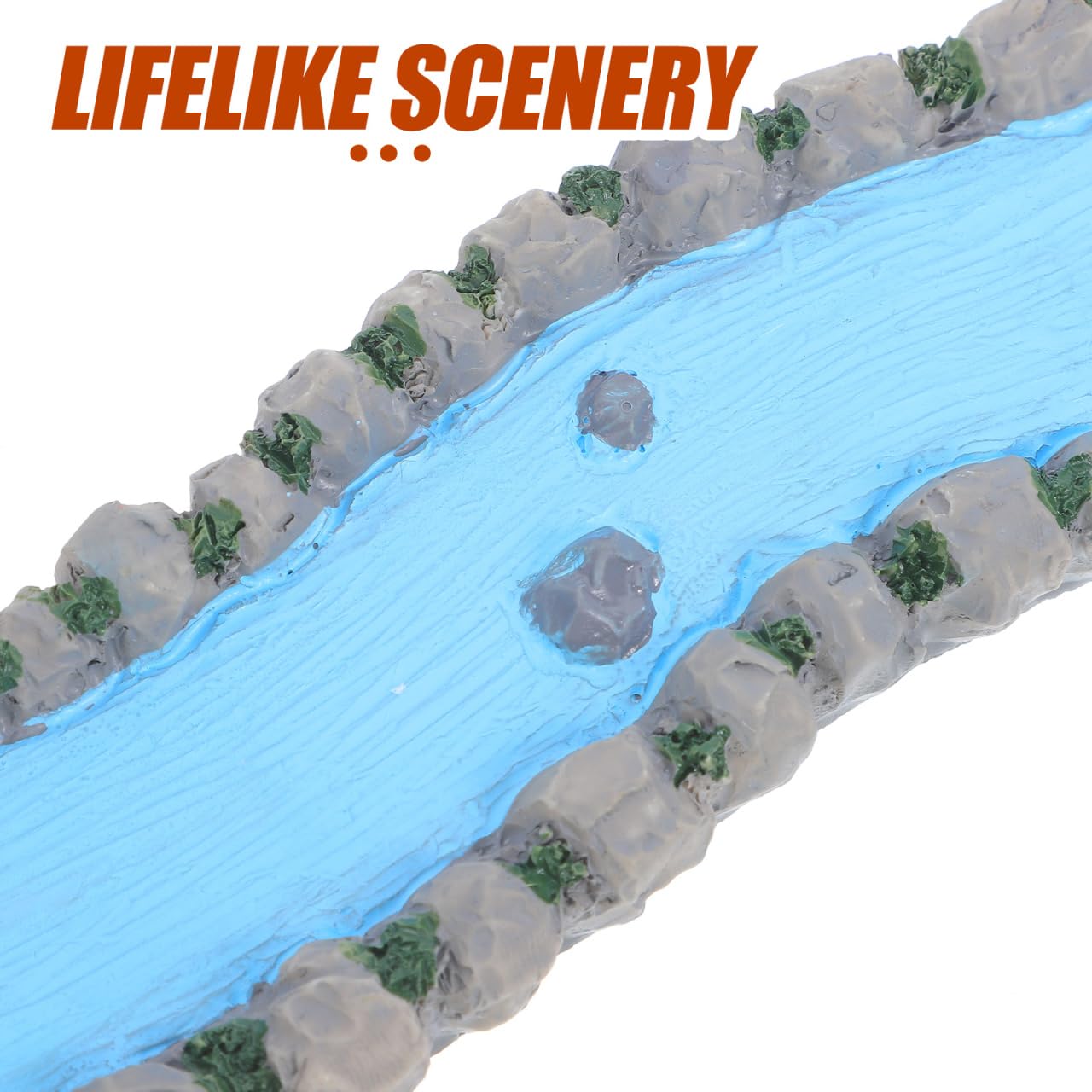 PRETYZOOM Resin River Table Miniature Stream Sand Tray Therapy Item for Relaxation and Small Garden Ornaments Home Desk Decor 5.5X16.7X1.6Cm - Image 4