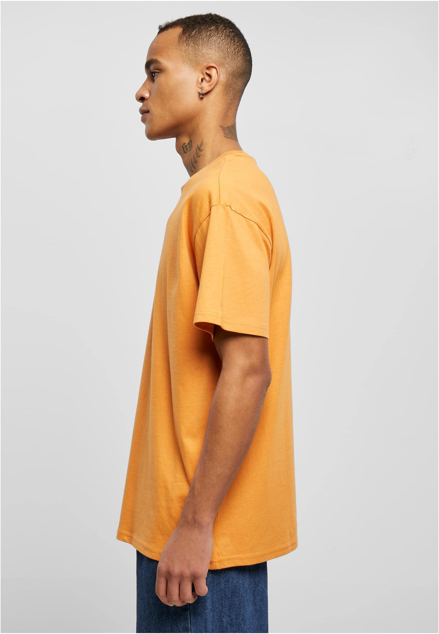 Build Your Brand Męski T-shirt Heavy Oversize Tee, Basic T-shirt dla mężczyzn, oversized fit, bawełna, Pomarańczowy (Forgotten, 4XL