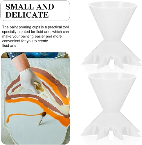 Miniatura 9 de COHEALI Pintura para verter acrílica, 3 tazas de silicona, tazas de pintura, tazas de vertido, tazas reutilizables para pintura vertida, fluido,