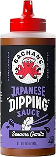 Bachan's Japanese Dipping Sauce - Sesame Garlic, 16 Oz Bottle, Cold-Filled, Non GMO, No Preservatives, No Nut, Non Dairy, Vegan and BPA free. Dipping Sauce for Wings, Chicken, Steak, Appetizers