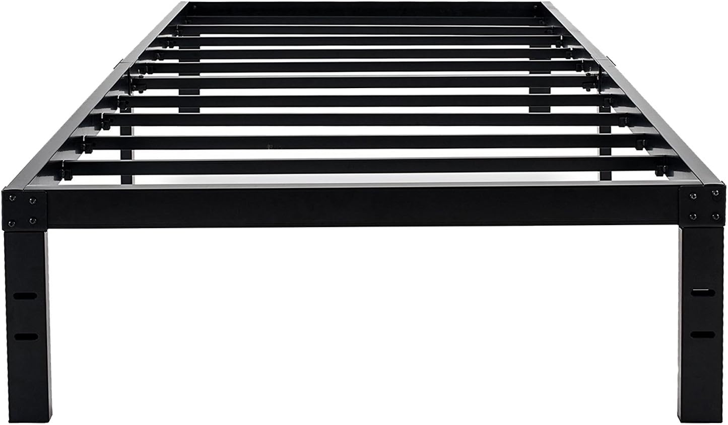45MinST 14 Inch Reinforced Platform Bed Frame/3500lbs Heavy Duty/Easy Assembly Mattress Foundation/Steel Slat/Noise Free/No Box Spring Needed, Twin
