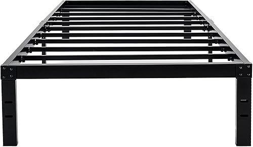 45MinST - Marco de cama de 14pulgadas, base de colchón de fácil montaje, listón de acero resistente hasta 3000libras, sin ruido, sin necesidad de
