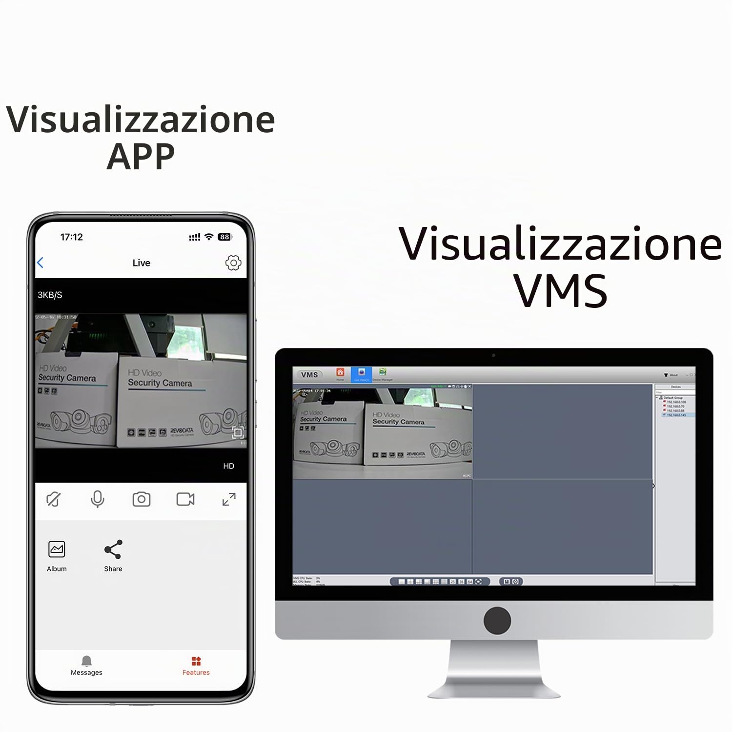 HD 5MP IP65 impermeabile POE IP Camera, 12 pezzi LED IR visione notturna, 3,6 millimetri lente Mini Indoor sicurezza Video CCTV Camera H.265/H.264 (I704-2-P-HSV6)