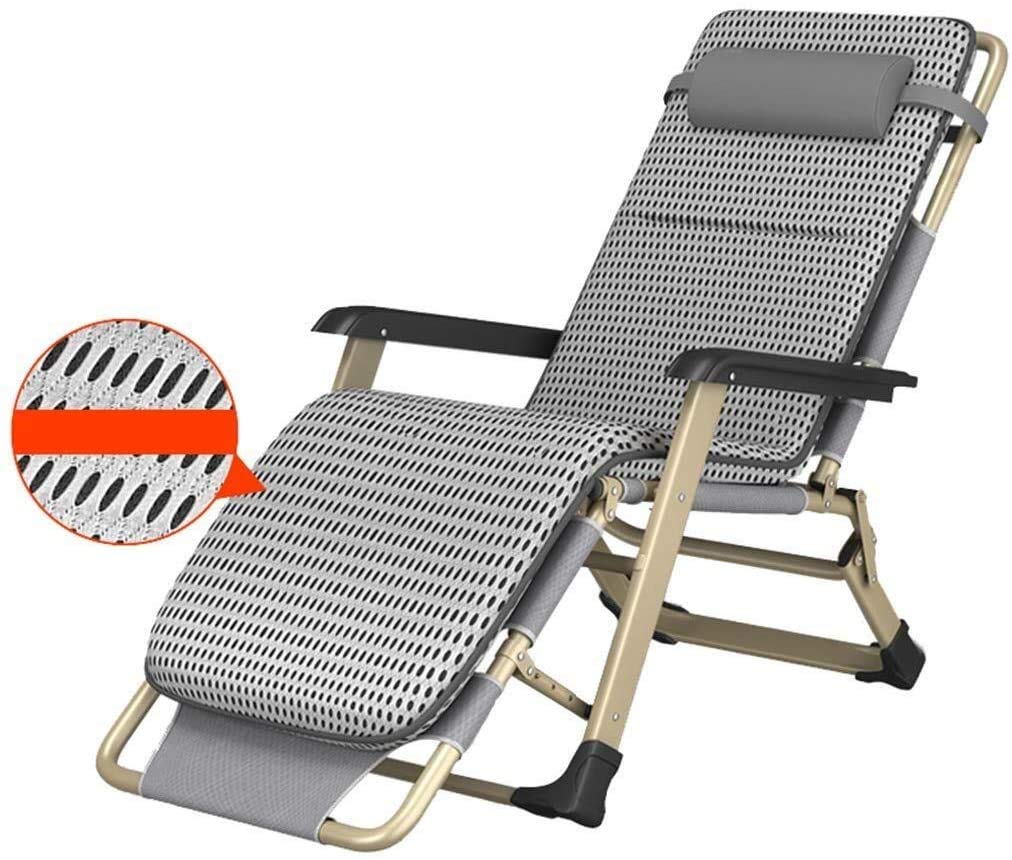 Chaise de jardin pliante grise 200 kg : finie l'instabilité pendant votre sieste