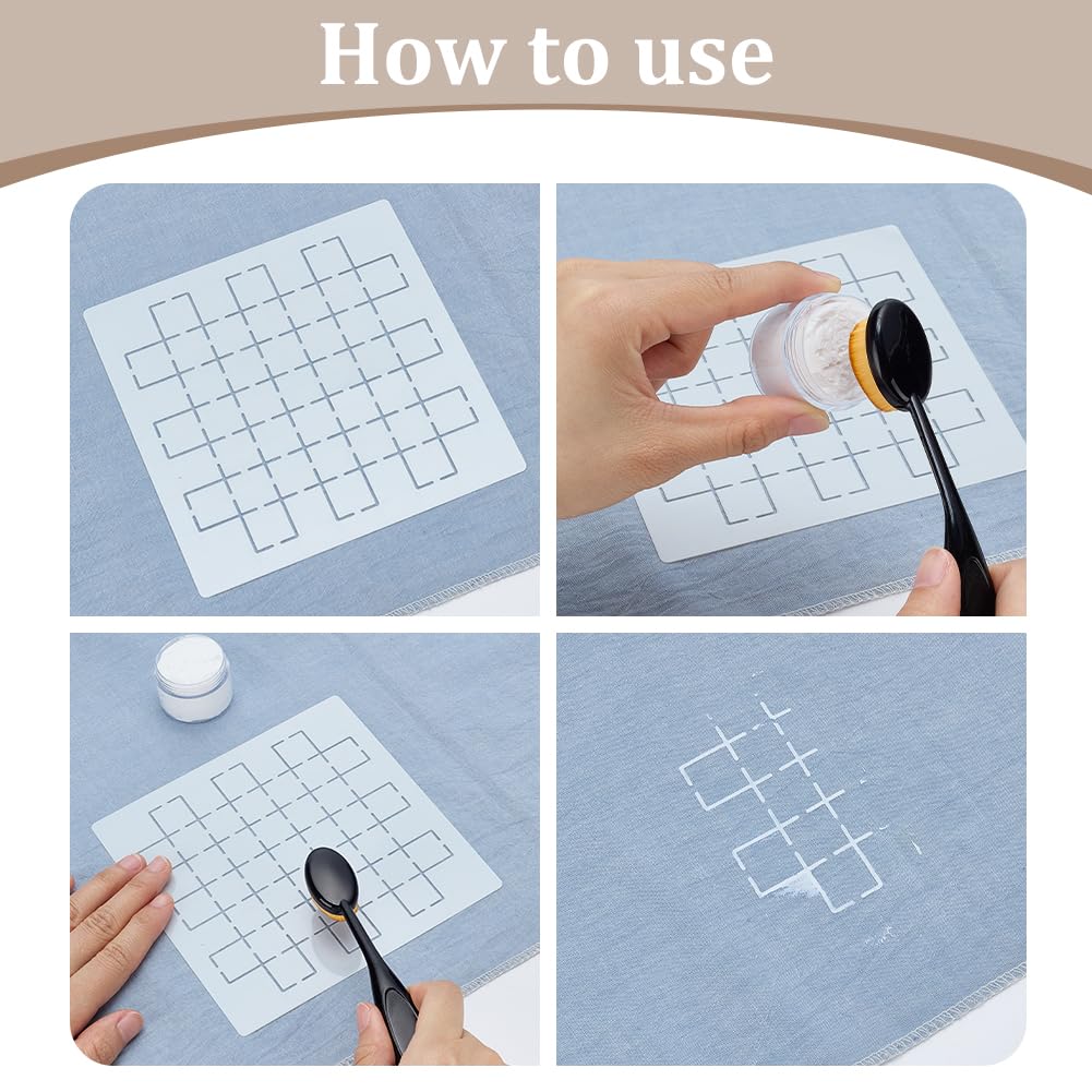 WEBEEDY Crema cancellabile al calore per marcare i tessuti, 20 g/lattina, pennarello bianco Sashiko con pennello in spugna e nastro adesivo per sashiko stencil ricamo, trapuntatura, trasferimento del