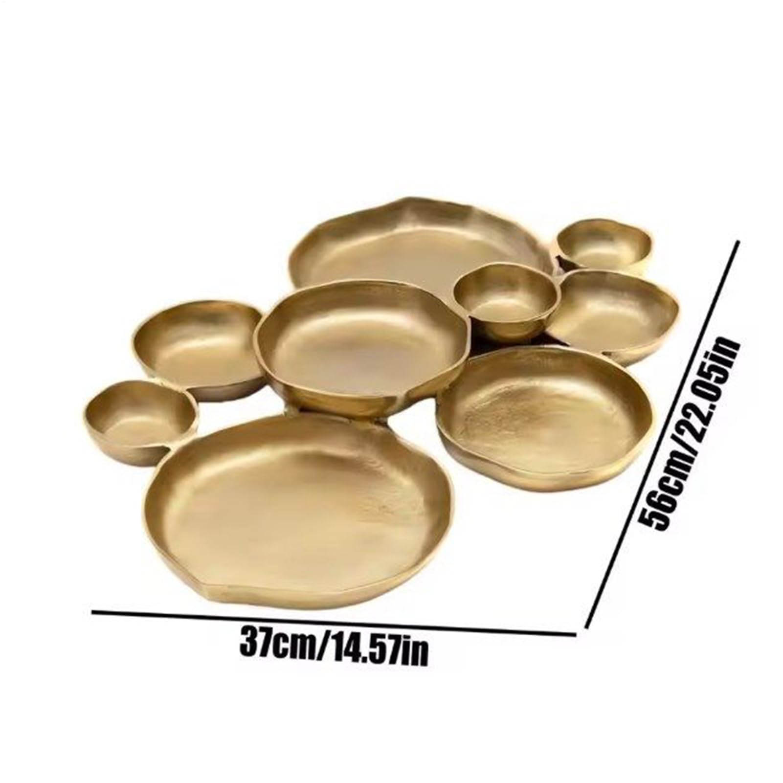 Verbundenes Cluster Von Servierschalen 9-Fach Gold Rund Servierplatte Für