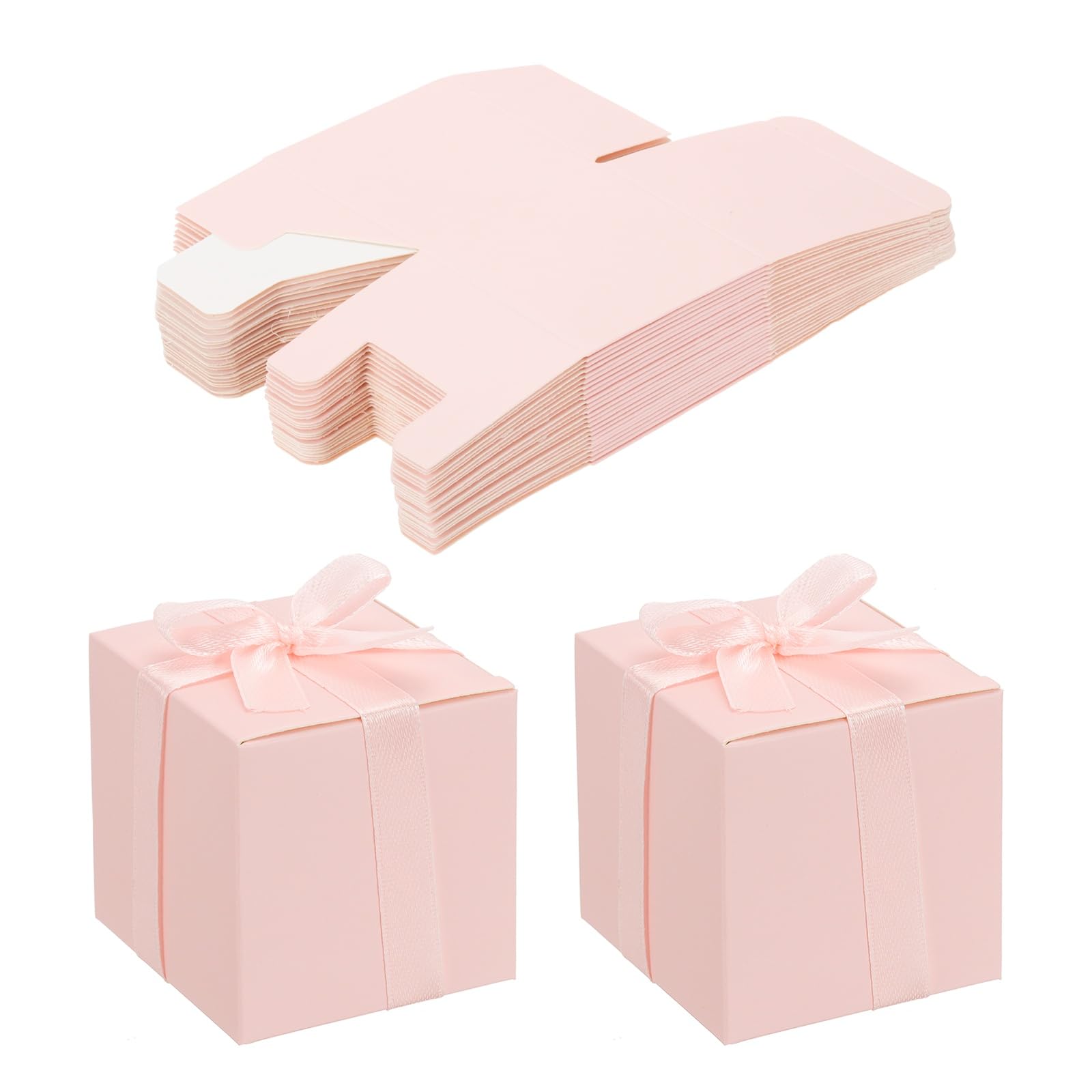 PATIKIL 5cm x 5cm x 5cm Favor Boxes, 24 Pcs Candy Party Butterfly Gift Boxes for Wedding Mother's Day Easter Anniversary Christmas Graduation Celebration, Pink