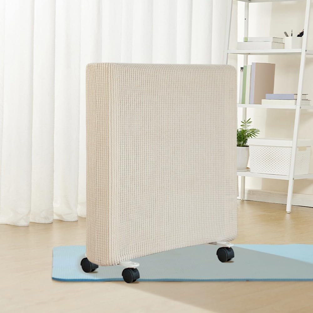 Copertura antipolvere per riscaldatori elettrici e a olio, poliestere elastico, traspirante, con cavo di sicurezza (beige S)