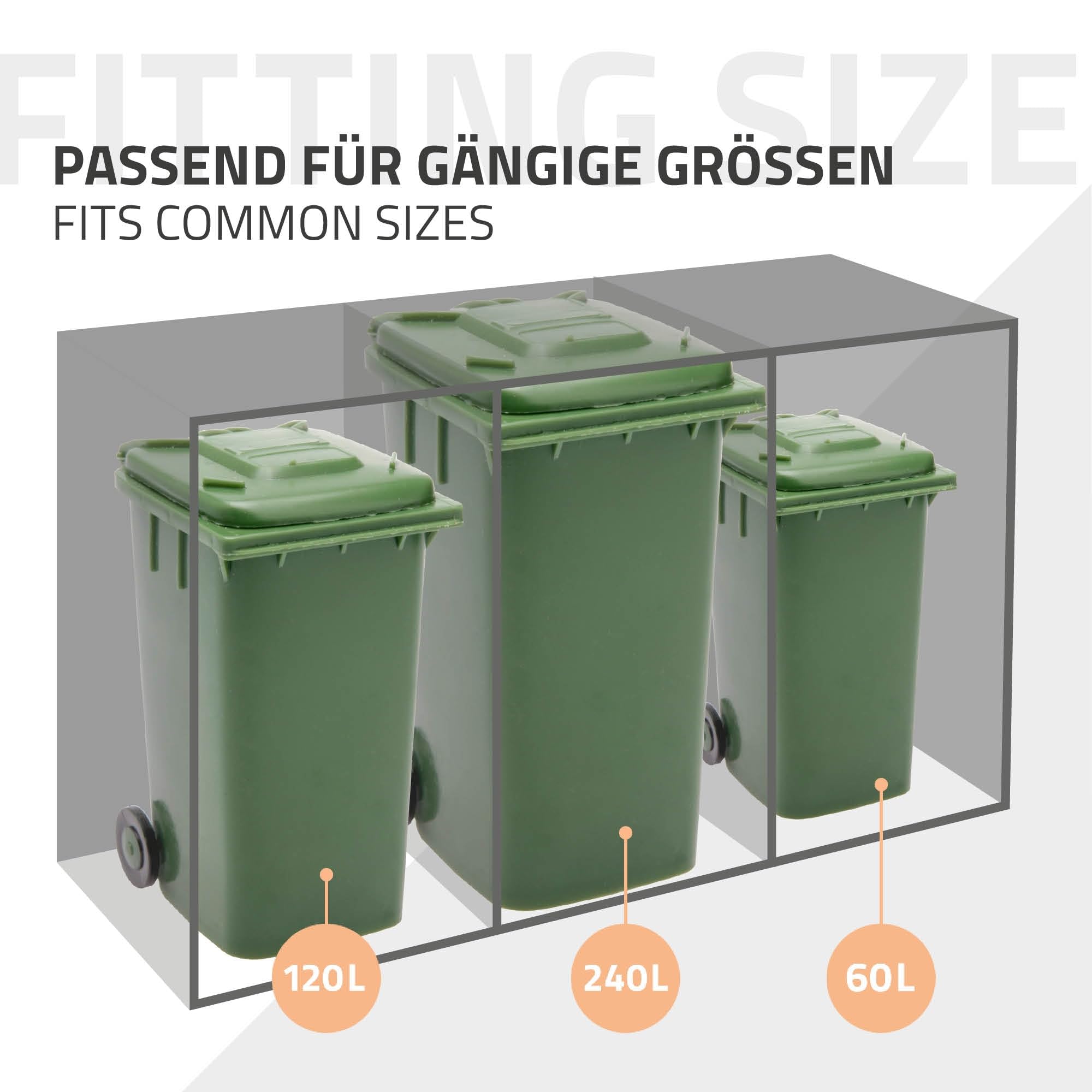 ML-Design Copribidone da Spazzatura per 2 Bidoni 240L, 132x80x120 cm, Antracite, in Acciaio, Resistente alle Intemperie, Cassonetto per Rifiuti con Coperchio e Porta, Deposito per Bidoni da Esterno