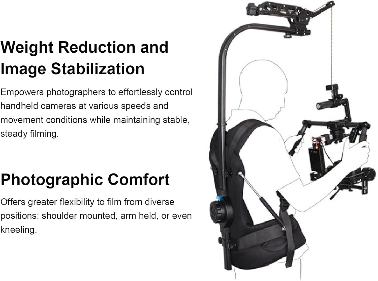 Camera Support Vest, 3-18kg Load Capacity Stabilizer Vest for Handheld Video Camera Stabilizer, with Highly Elastic Nylon Straps for Filmmakers and Photographers