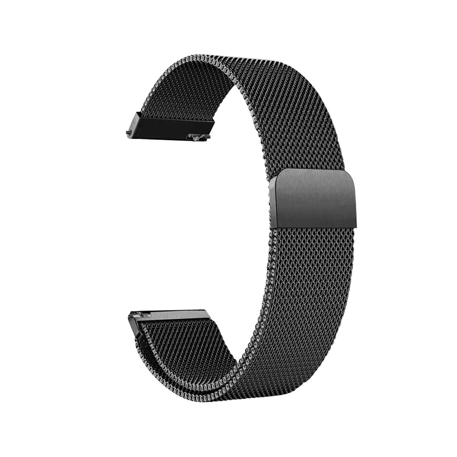Bracelet de montre magnétique 20 mm 22 mm pour Samsung Galaxy Watch 7 6 5 4 Classic 42 46 47 mm Gear pour S3 GTR avec fermoir pliable sécurisé en métal (noir, 22 mm)